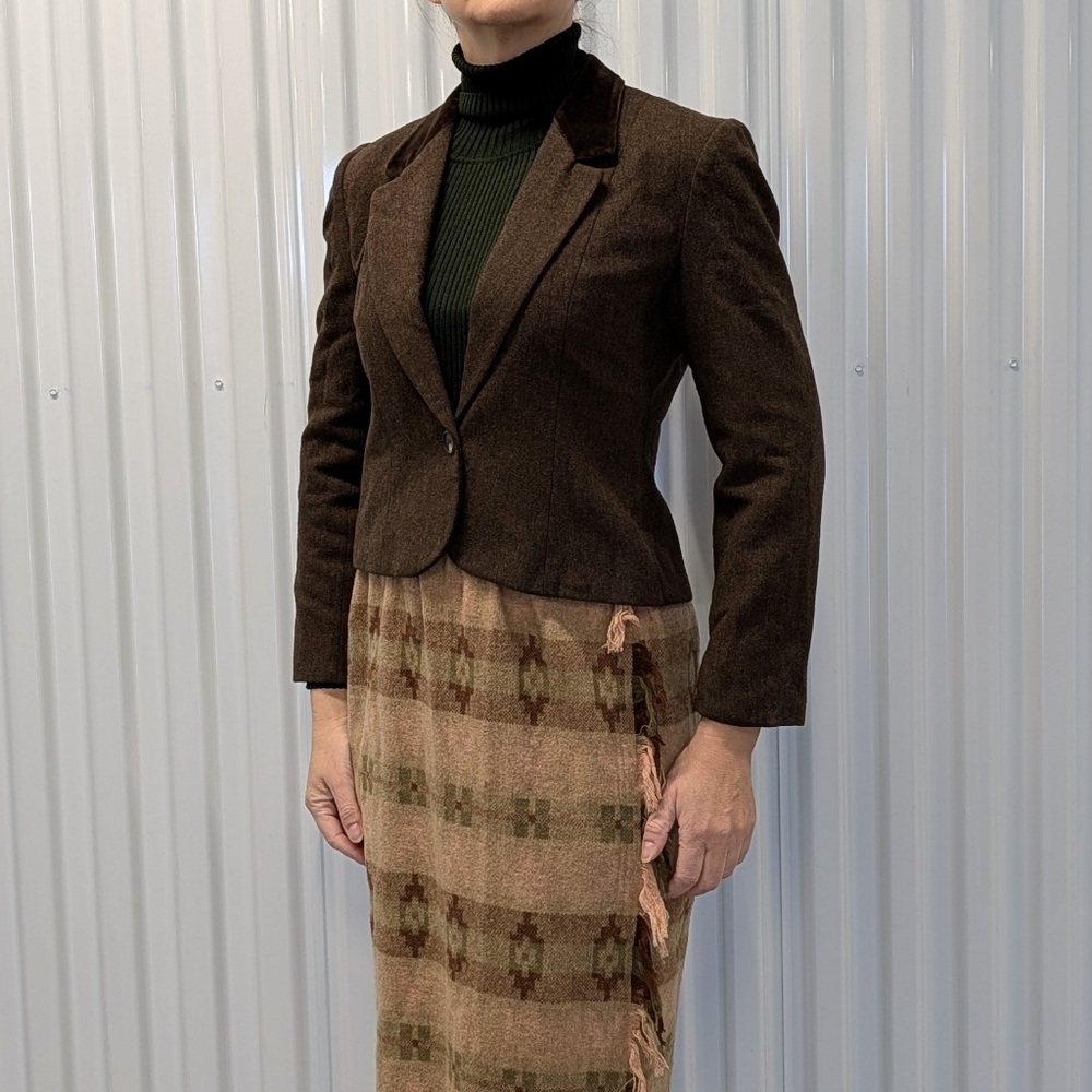 vintage 1970's WOOL FITTED BLAZER jacket S